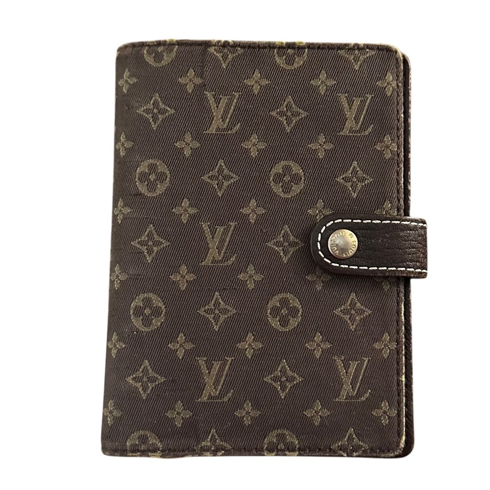 Louis Vuitton Brown Mini Lin Monogram Agenda PM Passport Journal Organizer - Picture 8 of 12